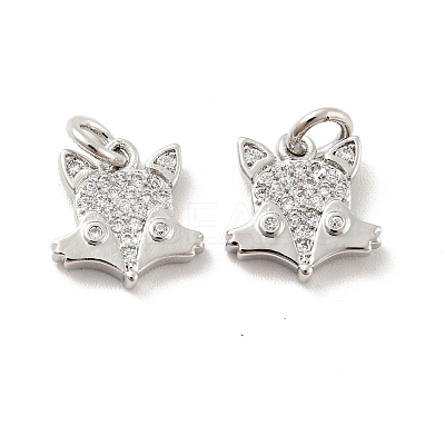 Fox Brass Micro Pave Clear Cubic Zirconia Charms KK-G425-10P-1