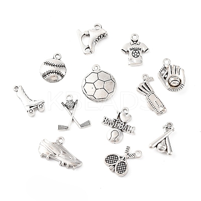 48Pcs 12 Styles Tibetan Style Alloy Pendants TIBE-FP0001-15-1
