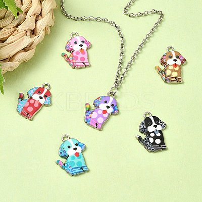 12Pcs 6 Colors Alloy Enamel Pandants ENAM-YW0003-80-1