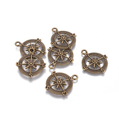 Tibetan Style Alloy Compass Pendants LS-TIBEP-S272-AB-FF-1