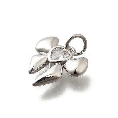 Brass Micro Pave Cubic Zirconia Charms KK-P295-43P-1