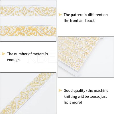 Ethnic Style Embroidery Polycotton Ribbons OCOR-WH0066-22B-1