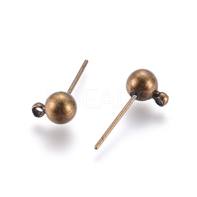 Brass Ball Post Ear Studs X-EC254-NFAB-1