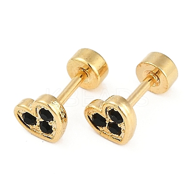 Heart Rhinestone Ear Fake Plugs EJEW-H105-26G-1