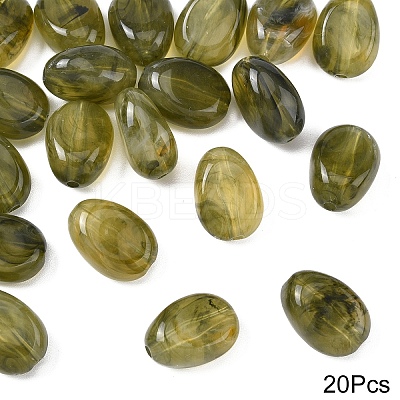 20Pcs Oval Imitation Gemstone Acrylic Beads OACR-YW0002-48B-1
