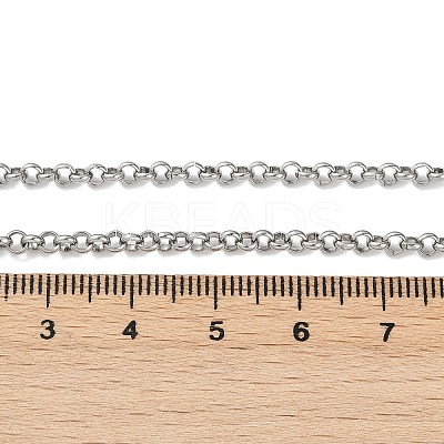 Tarnish Resistant 304 Stainless Steel Rolo Chain Necklaces NJEW-L136-07P-1