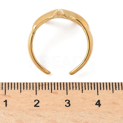 Ocean Themes 304 Stainless Steel Open Cuff Rings for Women RJEW-K293-02B-G-1