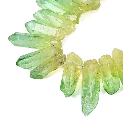 Two Tone Spray Painted Natural Quartz Crystal Points Beads Strands G-Q610-03D-1