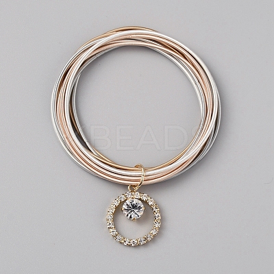 Iron Stretch Chains Multi-strand Bracelet BJEW-WH0023-07-1