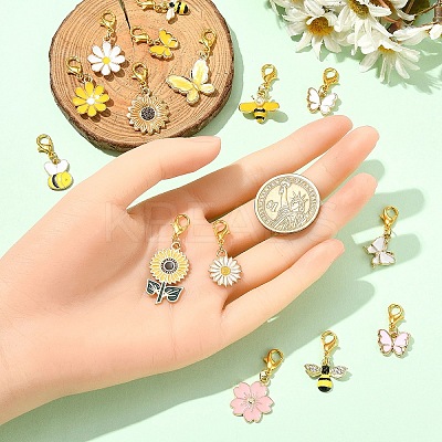 15Pcs Alloy Enamel Pendant Decoration HJEW-YW00064-1