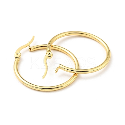 PVD Vacuum Plating 201 Stainless Steel Hoop Earrings for Women LS-EJEW-G260-02A-G-1