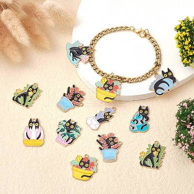 24Pcs 12 Style Alloy Enamel Pandants ENAM-SZ0004-19-1