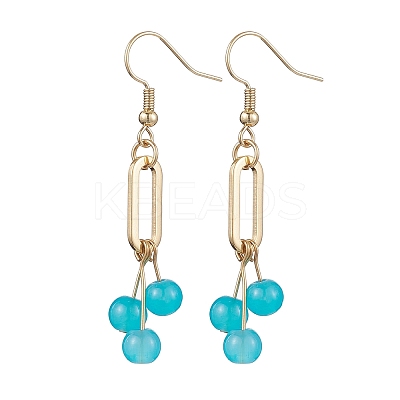 Imitation Jade Glass Dangle Earrings EJEW-JE05924-02-1
