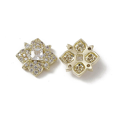 Brass Pave Clear Cubic Zirconia Nail Art Decoration MRMJ-B002-01LG-1