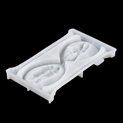 Valentine's Day Sandglass with Couple DIY Wall Decoration Statue Silicone Molds LS-SIL-F007-11-1