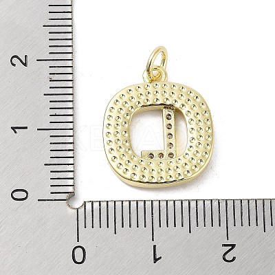 Rack Plating Brass Micro Pave Clear Cubic Zirconia Pendants KK-E102-33G-L-1