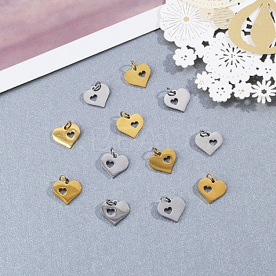 20Pcs 2 Colors 304 Stainless Steel Pendants STAS-CJ0001-154-1