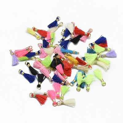 Polycotton(Polyester Cotton) Tassel Charms Decorations OCOR-S102-M-1