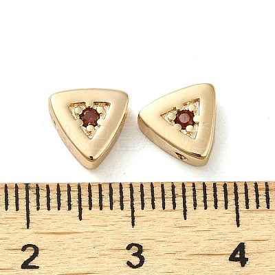 Real 18K Gold Plated Brass Micro Pave Cubic Zirconia Bead KK-H455-08G-02-1
