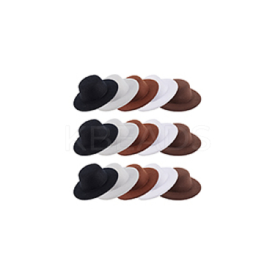 15Pcs 5 Colors EVA Cloth Mini Hat Fascinator Base AJEW-GA0007-43-1