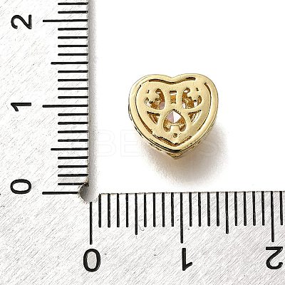 Brass Cubic Zirconia Heart Multi-Strand Links KK-M316-10G-02-1