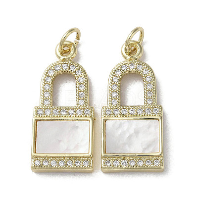 Brass Micro Pave Cubic Zirconia Pendants KK-G485-03G-1
