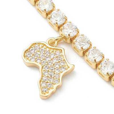 Brass Micro Pave Clear Cubic Zirconia Choker Necklaces NJEW-H308-05G-1