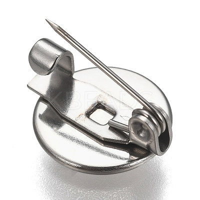 Tarnish Resistant 304 Stainless Steel Brooch Base Settings STAS-F191-04P-10mm-1