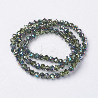 Electroplate Transparent Glass Beads Strands EGLA-A034-T6mm-Q17-1