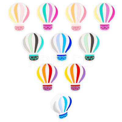 10Pcs 5 Colors Food Grade Eco-Friendly Silicone Focal Beads SIL-NB0001-11-1