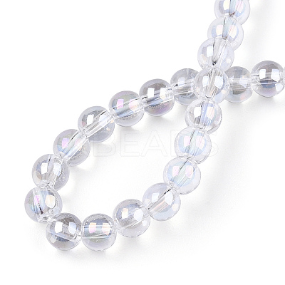 Electroplate Transparent Glass Beads Strands GLAA-T032-T4mm-AB13-1