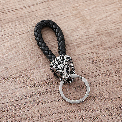 Braided PU Leather Keychains FR5253-1
