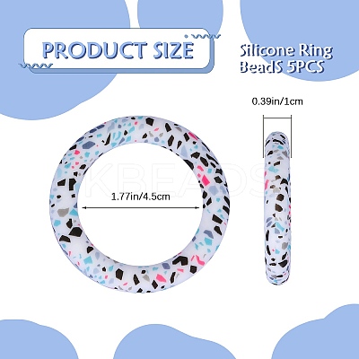 5Pcs Ring Food Grade Eco-Friendly Silicone Focal Beads JX894L-1