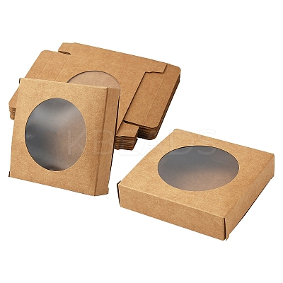 12pcs Square Kraft Paper Storage Gift Boxes CON-YW0001-83-1