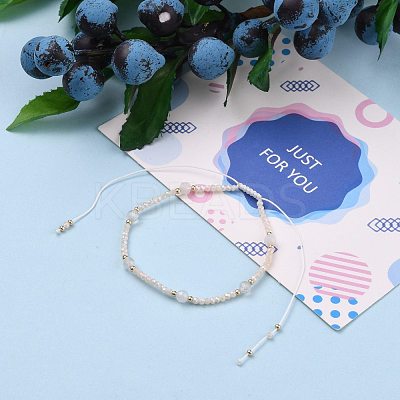 Adjustable Nylon Cord Braided Bead Bracelet BJEW-JB05683-05-1