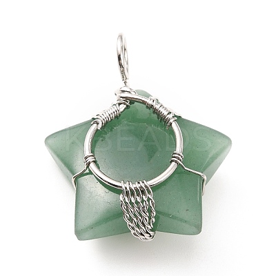 Natural Green Aventurine Pendants G-D458-04P-05-RS-1