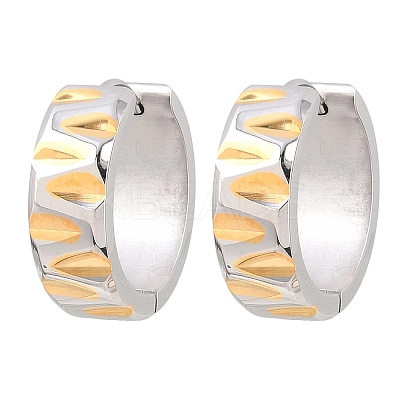 304 Stainless Steel Two Tone Hoop Earrings EJEW-L307-01GP-1