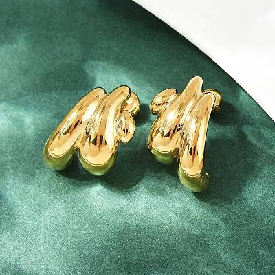 304 Stainless Steel Nuggets Stud Earrings EJEW-K268-28G-1
