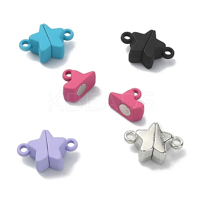 5 Sets 5 Colors Star Alloy Magnetic Clasps PALLOY-YW0001-29-1
