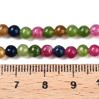 Dyed Natural White Jade Beads Strands G-T140-4mm-A15-1