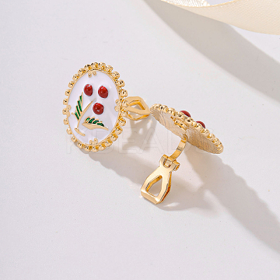 Elegant Alloy Enamel Flower Stud Earrings VA1196-1