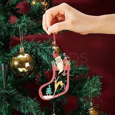 12Pcs 6 Style Mixed Shapes Wooden Ornaments DIY-SZ0003-40-1