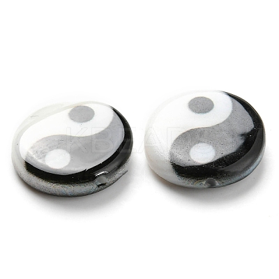 Printed Natural Freshwater Shell Beads SHEL-R129-07B-01-1