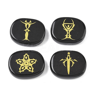 4Pcs 4 Styles Natural Obsidian Display Decorations G-F786-02C-07-1