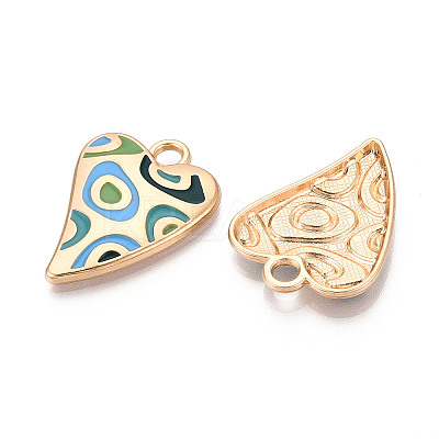 Rack Plating Alloy Enamel Pendants PALLOY-T091-15E-1