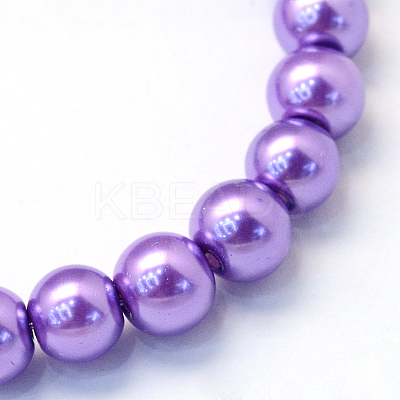 Baking Paint Pearlized Glass Pearl Round Bead Strands HY-Q003-10mm-27-1
