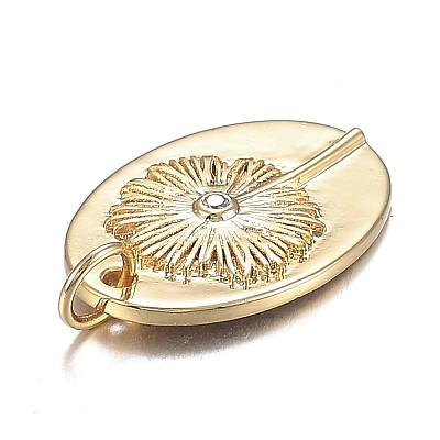Brass Micro Clear Cubic Zirconia Pendants ZIRC-F120-087G-1