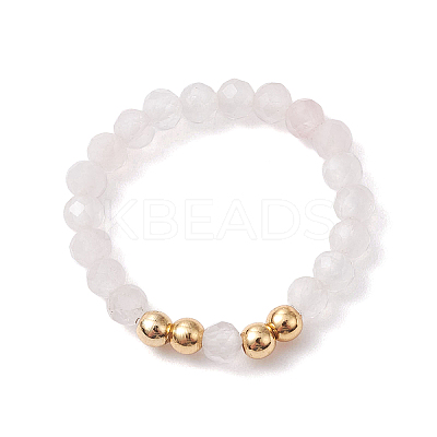 3Pcs 3 Styles Natural Rose Quartz Beaded Stretch Rings Set RJEW-JR00647-02-1