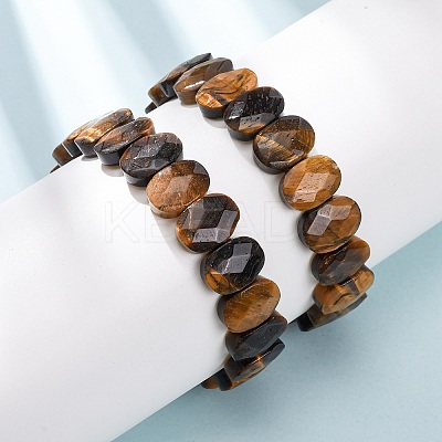 Natural & Synthetic Mixed Gemstone Faceted Beaded Stretch Bracelets for Women BJEW-K251-07-1