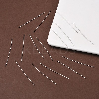 Tarnish Resistant Jewelry Tools and Equipment Decorative Stainless Steel Flat Head Pins X-STAS-E023-0.6x50mm-1